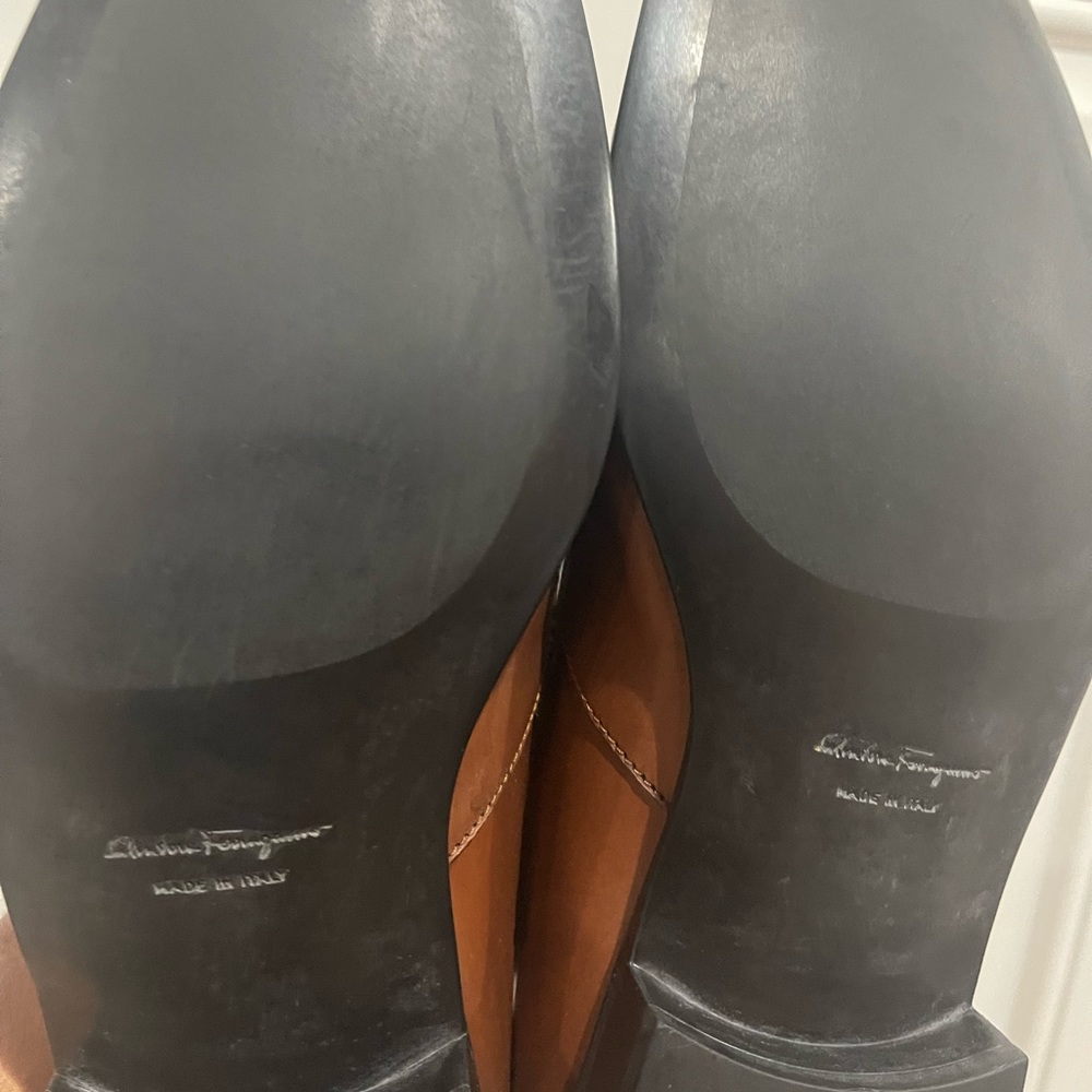 Salvatore Ferragamo Tan Brown Penny Loafer Sz 10.5 D - Picture 9 of 12